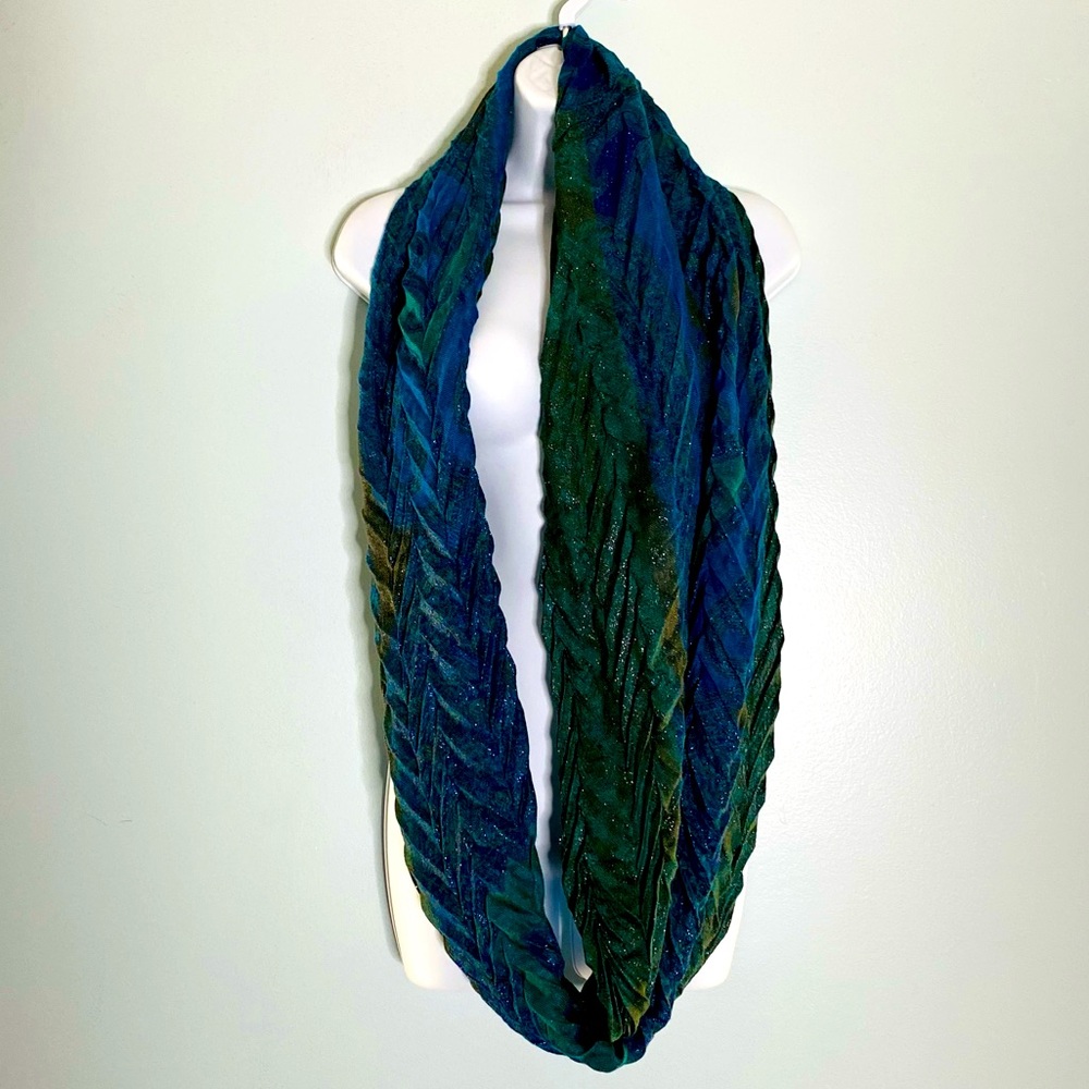 Peacock blue infinity scarf